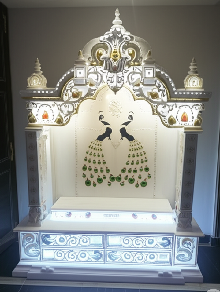 White Marble Temple Inlay