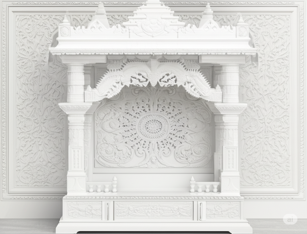 Super White Makrana Marble Temple